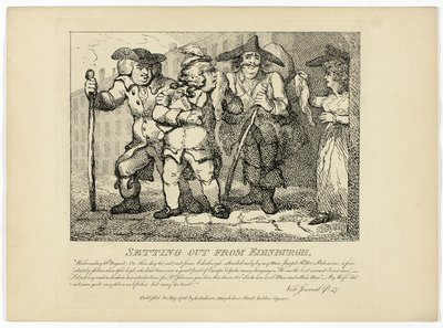 Partenza da Edimburgo, dal Tour delle Ebridi di Boswell da Thomas Rowlandson