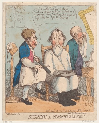 Rasatura di un forestiero, 15 agosto 1800 da Thomas Rowlandson