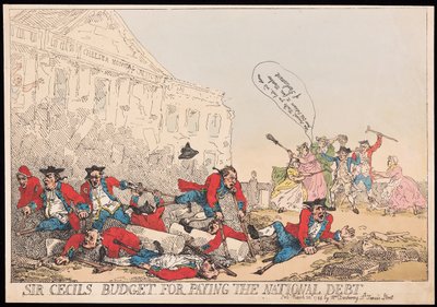 Il bilancio di Sir Cecil per pagare il debito nazionale da Thomas Rowlandson