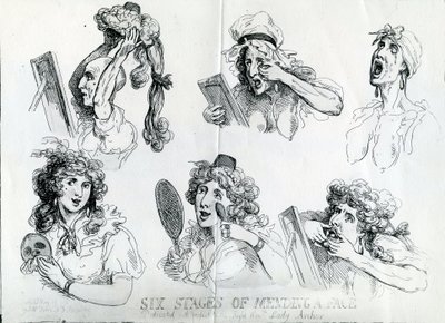 Sei fasi di riparazione di un volto da Thomas Rowlandson