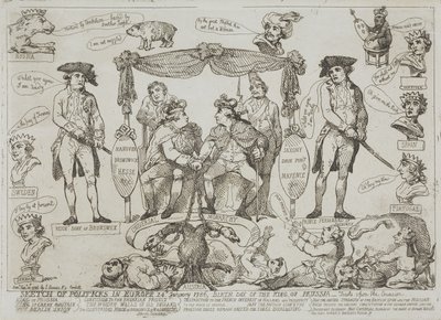 Cenni sulla situazione politica in Europa, 24 gennaio 1786 – Compleanno del re di Prussia da Thomas Rowlandson