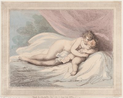 Venere Dormiente Abbracciando un Bambino da Thomas Rowlandson