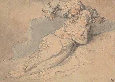 Donna Addormentata Osservata da un Uomo da Thomas Rowlandson