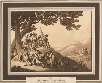 Soldati in marcia, c.1798 da Thomas Rowlandson