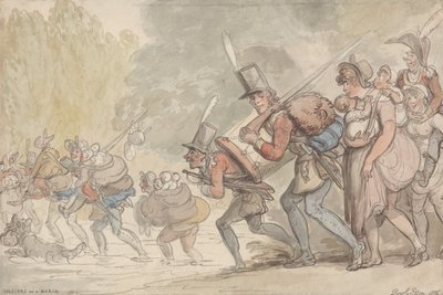 Soldati in marcia da Thomas Rowlandson