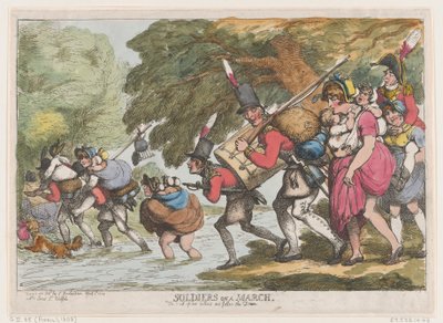 Soldati in marcia, 1 aprile 1808 da Thomas Rowlandson