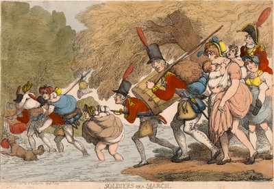 Soldati in marcia: "Per impacchettare i suoi stracci e seguire il tamburo" da Thomas Rowlandson