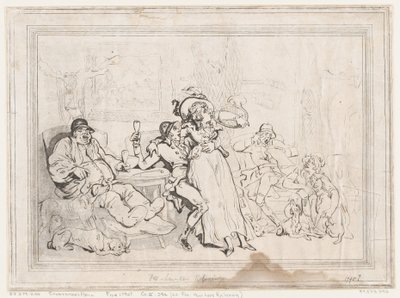 La sala degli sportivi, ovvero I cacciatori di volpi a riposo da Thomas Rowlandson