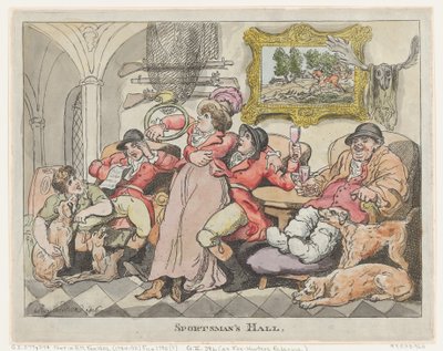 Sala dello sportivo, o cacciatori di volpi che si rilassano da Thomas Rowlandson