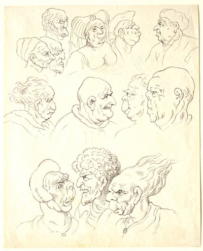 Studi di teste grottesche da Thomas Rowlandson
