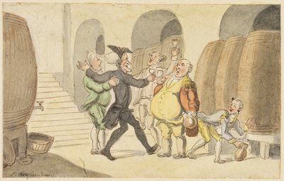 Studio per Dr. Syntax liberato dalla cantina da Thomas Rowlandson