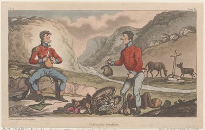 Prendendo la colazione, da Le avventure militari di Johnny Newcome da Thomas Rowlandson