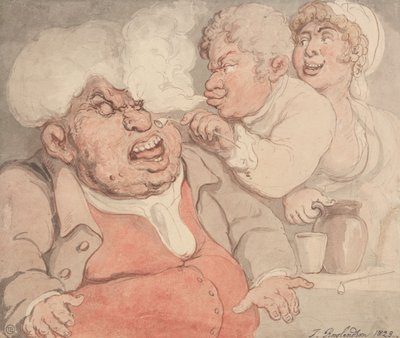 Provocare con il fumo della pipa da Thomas Rowlandson