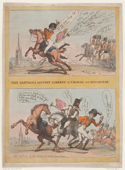 Conto Corrente del Capitano di Addebito e Accredito da Thomas Rowlandson