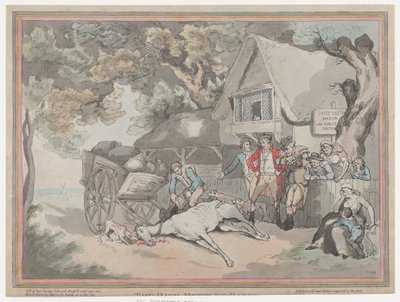 Il cavallo da tiro da La vita di un cavallo da corsa, o Il corridore di razza, 20 luglio 1789 da Thomas Rowlandson