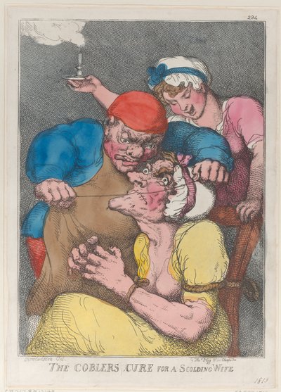 La cura del ciabattino per una moglie brontolona, 1813 da Thomas Rowlandson