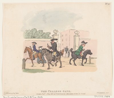 Il cancello del college, 1 maggio 1803 da Thomas Rowlandson