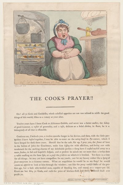 La preghiera del cuoco!! da Thomas Rowlandson