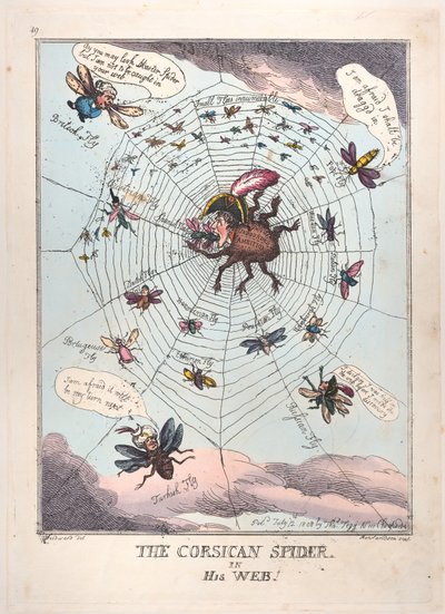 Il ragno corso nella sua tela!, 12 luglio 1808 da Thomas Rowlandson