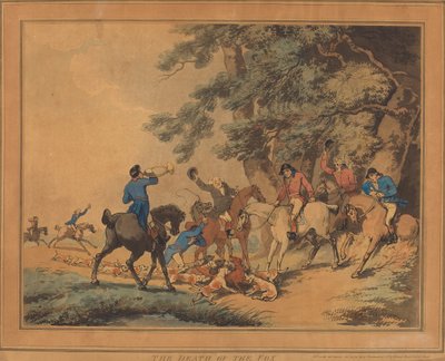 La morte della volpe, pubblicato 1786 da Thomas Rowlandson