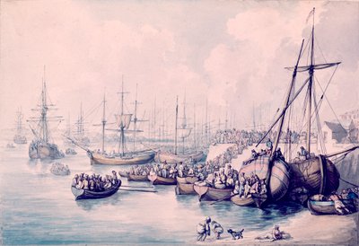 Lo sbarco dei realisti di Tolone da Thomas Rowlandson