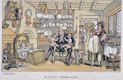 Il Dottore che tiene i bambini - in “I tre tour del Dottor Syntax: alla ricerca del pittoresco, della consolazione e di una moglie” di William Combe da Thomas Rowlandson