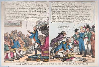 Il doppio imbroglio o il diavolo che prega per la pace, 1 gennaio 1814 da Thomas Rowlandson