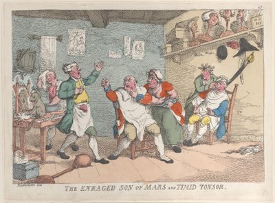 Il Figlio Infuriato di Marte e il Timido Tonsor da Thomas Rowlandson
