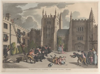 Ingresso ai chiostri del Magdalen College, Oxford da Thomas Rowlandson