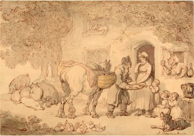 Il venditore di pesce, circa 1775-1800 da Thomas Rowlandson