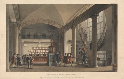 La sala del mercato delle aste da Thomas Rowlandson