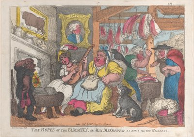 Le speranze della famiglia, o Miss Marrowfat a casa per le vacanze, 1809-13 da Thomas Rowlandson