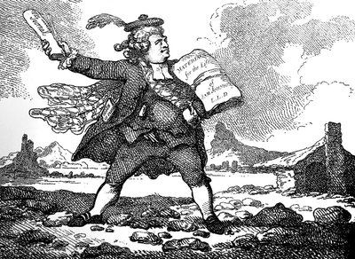 Il giornalista con vista su Auchinleck o La terra delle pietre, c1786 da Thomas Rowlandson