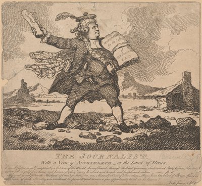 Il giornalista, con una vista di Auchinleck o la terra delle pietre da Thomas Rowlandson
