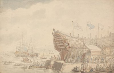 Il varo della H.M.S. “Hibernia” nel 1804 da Thomas Rowlandson
