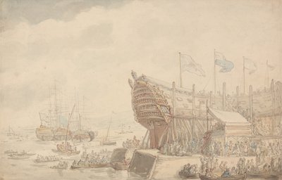 Il Varo della H.M.S. Hibernia 1804 da Thomas Rowlandson