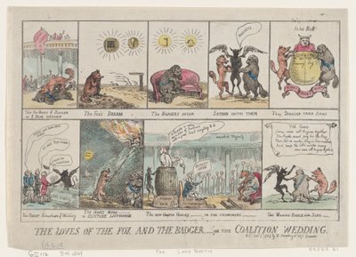 Gli amori della volpe e del tasso, o il matrimonio della coalizione da Thomas Rowlandson