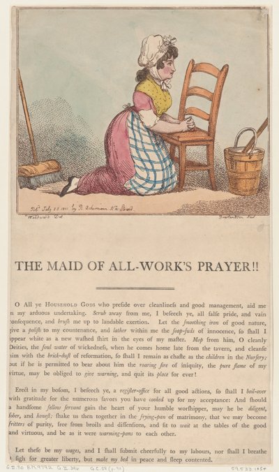 La preghiera della domestica tuttofare!! da Thomas Rowlandson