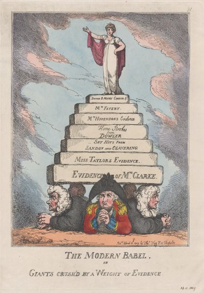 La Moderna Babele, o Giganti Schiacciati da un Peso di Prove da Thomas Rowlandson