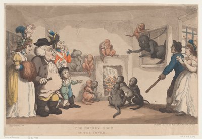 La stanza delle scimmie nella torre da Thomas Rowlandson