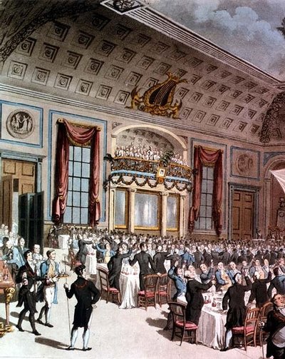 La cena patriottica tenuta alla City of London Tavern da Thomas Rowlandson