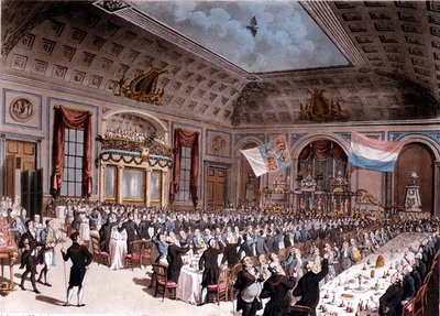 La cena patriottica tenuta alla City of London Tavern da Thomas Rowlandson