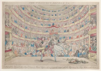 La prospettiva davanti a noi, rispettosamente dedicata a quei cantanti, ballerini e musicisti, 13 gennaio 1791 da Thomas Rowlandson