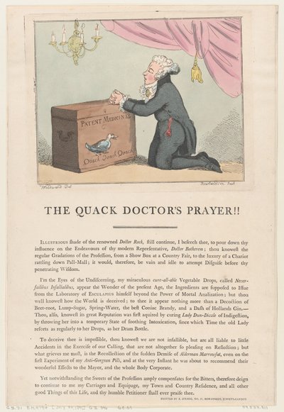 La preghiera del ciarlatano!!, 30 luglio 1801 da Thomas Rowlandson