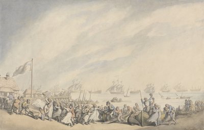 Il ritorno della flotta a Great Yarmouth dopo la sconfitta degli olandesi da Thomas Rowlandson