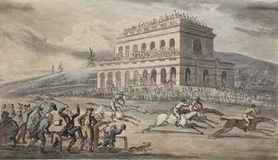 Il reverendo Dr. Syntax perde i suoi soldi alla corsa a York da Thomas Rowlandson