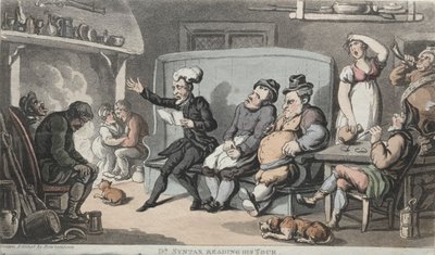 Il Rev. Dr. Syntax legge il suo tour da Thomas Rowlandson