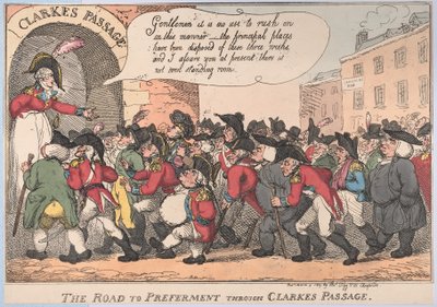 La strada per il preferimento attraverso il passaggio di Clarke, 5 marzo 1809 da Thomas Rowlandson