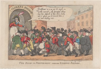 La strada per il successo attraverso il passaggio di Clarke, 5 marzo 1809 da Thomas Rowlandson
