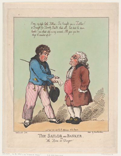 Il marinaio e il banchiere, 28 ottobre 1799 da Thomas Rowlandson